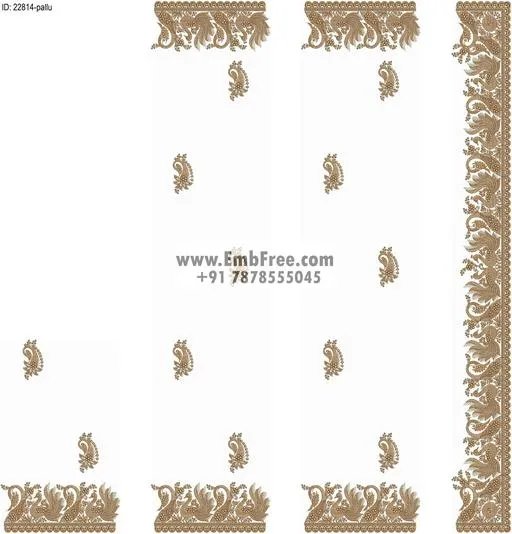 Embroidery designs for saree id:22814