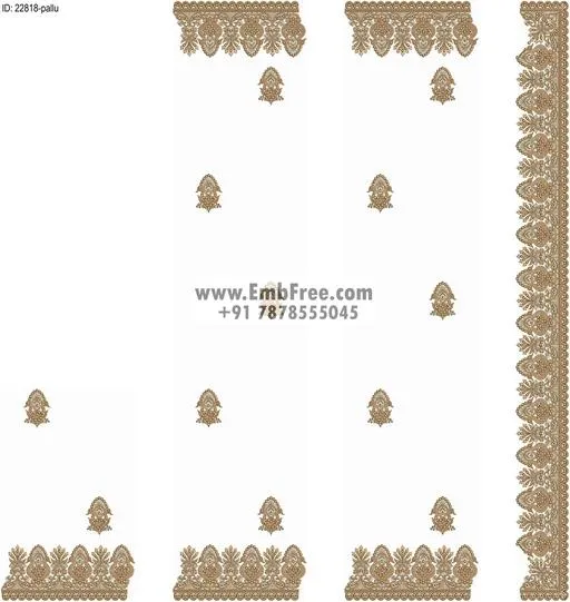 Embroidery designs for saree id:22818