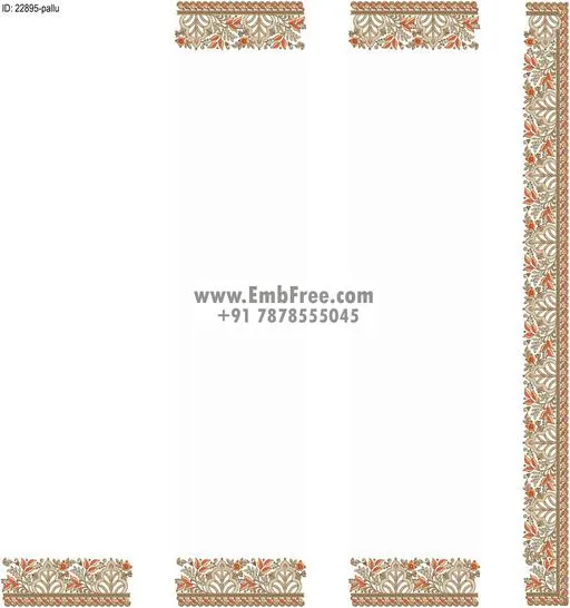 Embroidery designs for saree id:22895