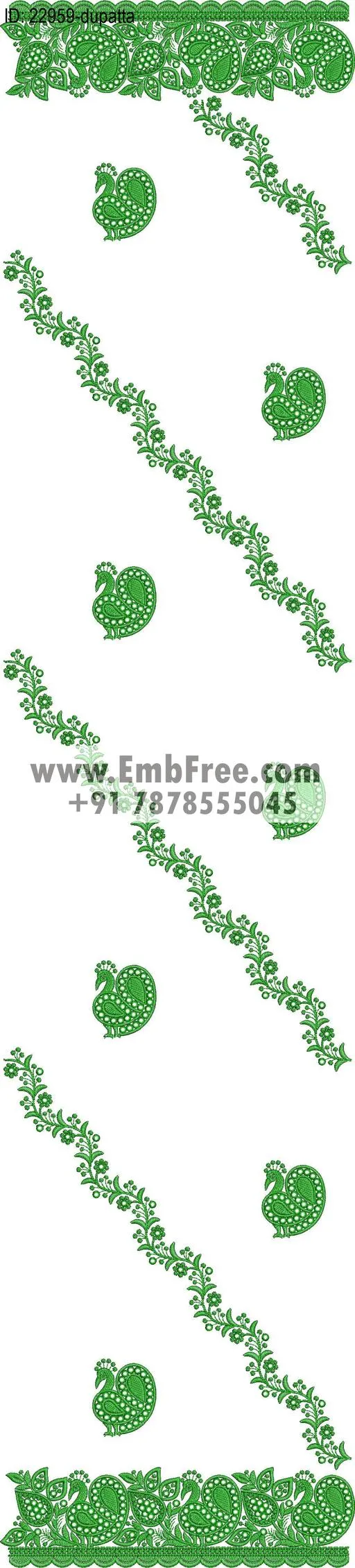 dupatta embroidery design-ID:22959