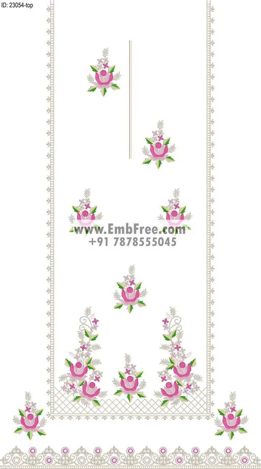 dress single head embroidery design