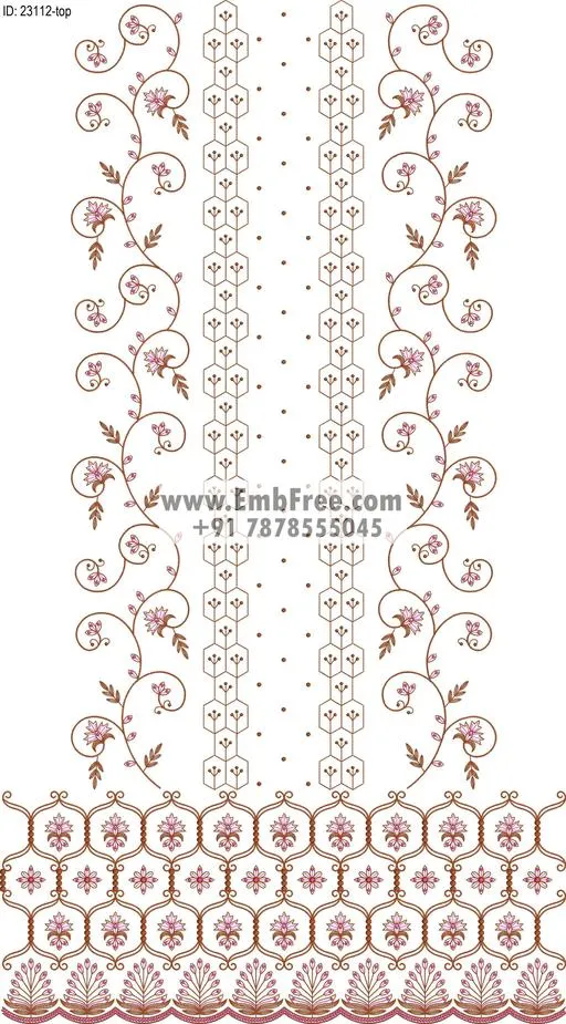 dress single head embroidery design