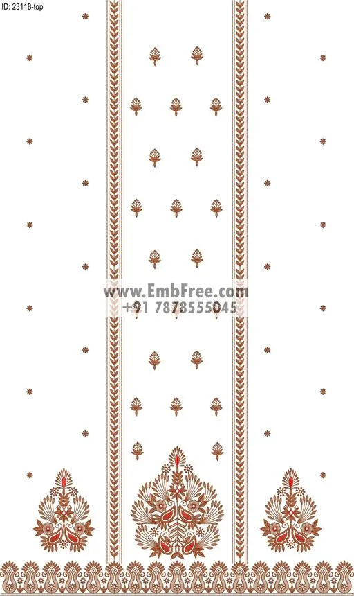 dress single head embroidery design
