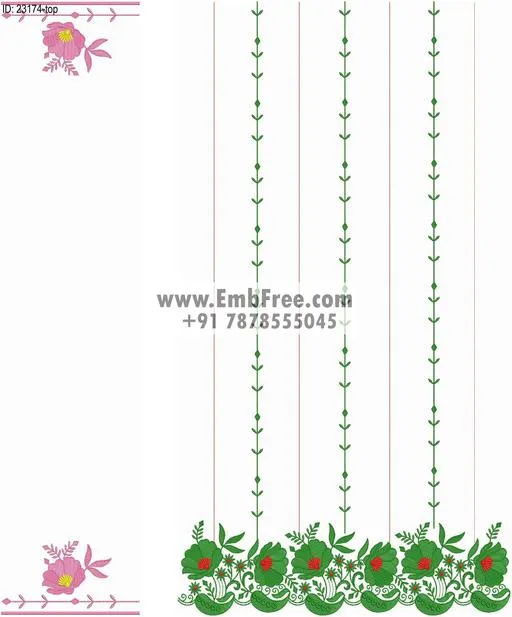 dress single head embroidery design embroidery design ID 23174