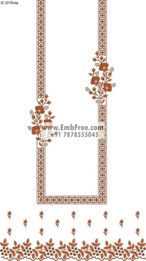dress single head embroidery design