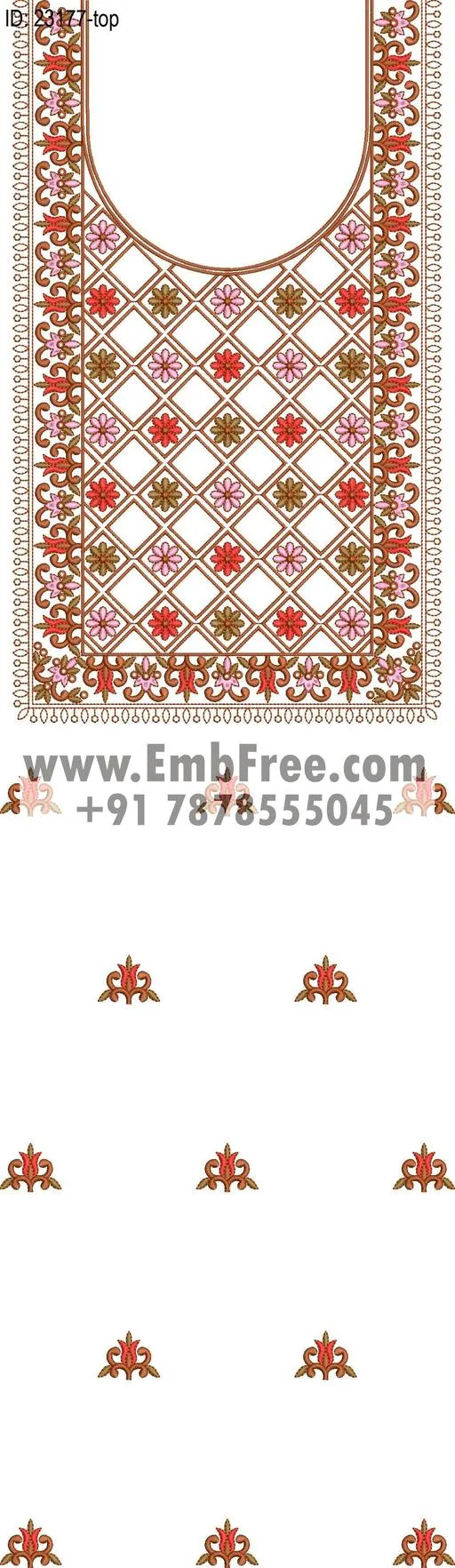 dress single head embroidery design