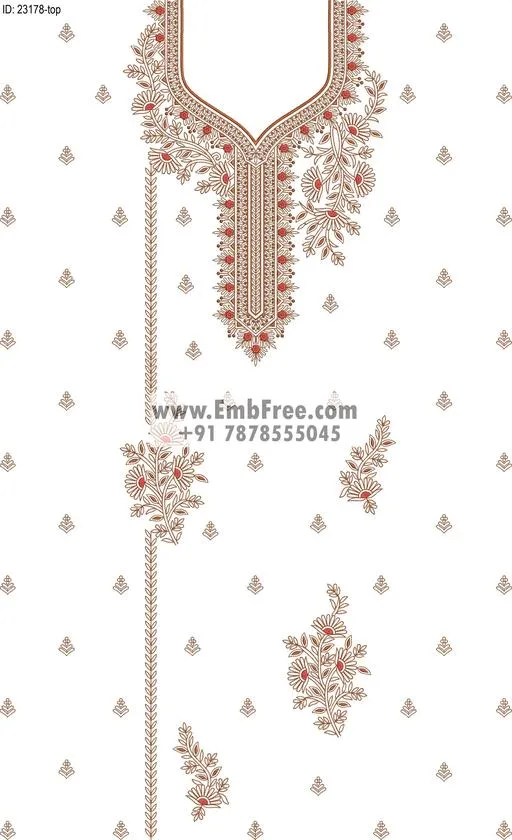 dress single head embroidery design embroidery design ID 23178