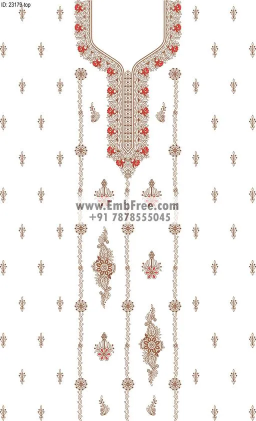 dress single head embroidery design