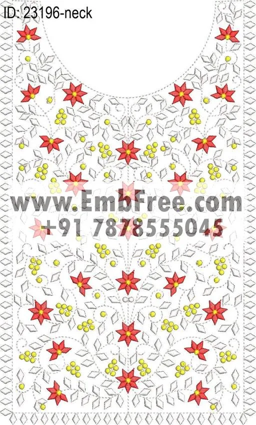 neck embroidery design