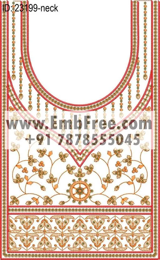 neck embroidery design