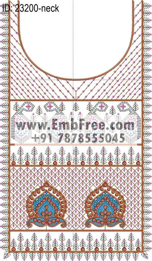 neck embroidery design