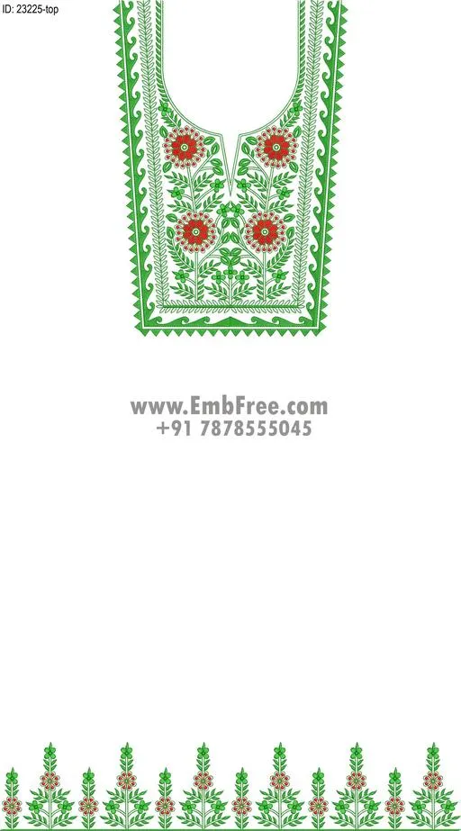 dress single head embroidery design embroidery design ID 23225
