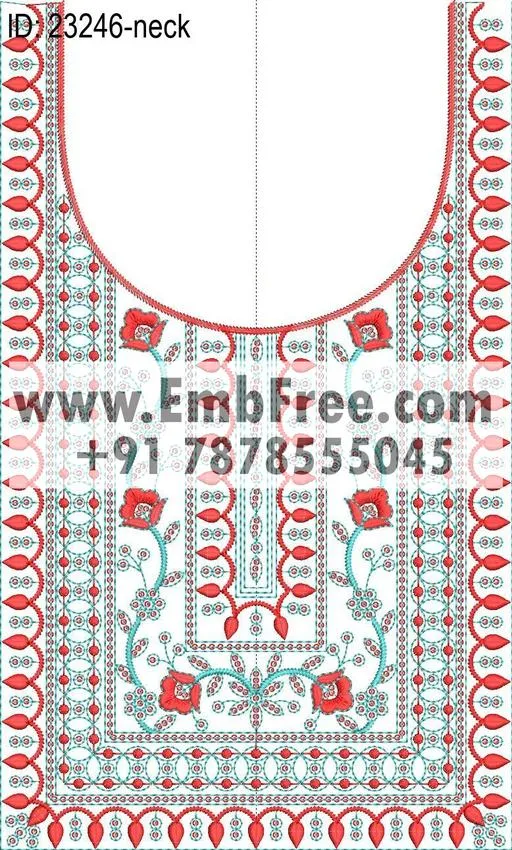 neck embroidery design