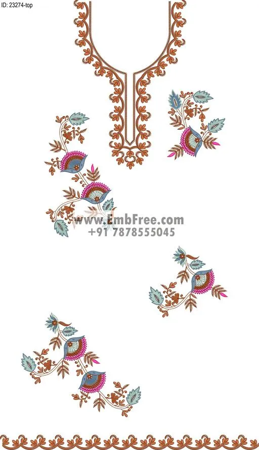 dress single head embroidery design