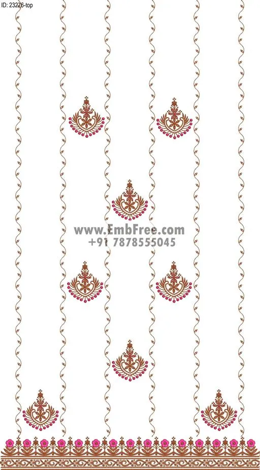 dress single head embroidery design