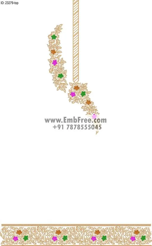 dress single head embroidery design