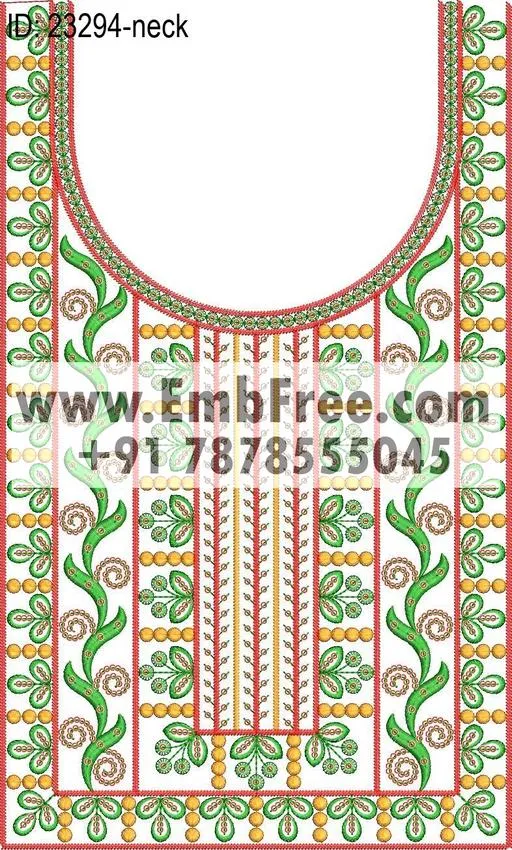 neck embroidery design