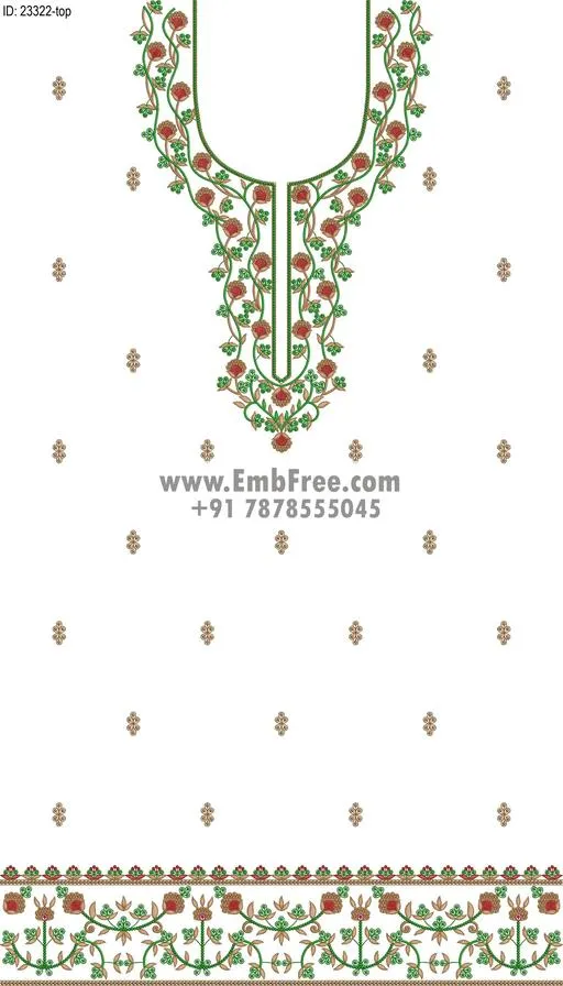 dress single head embroidery design