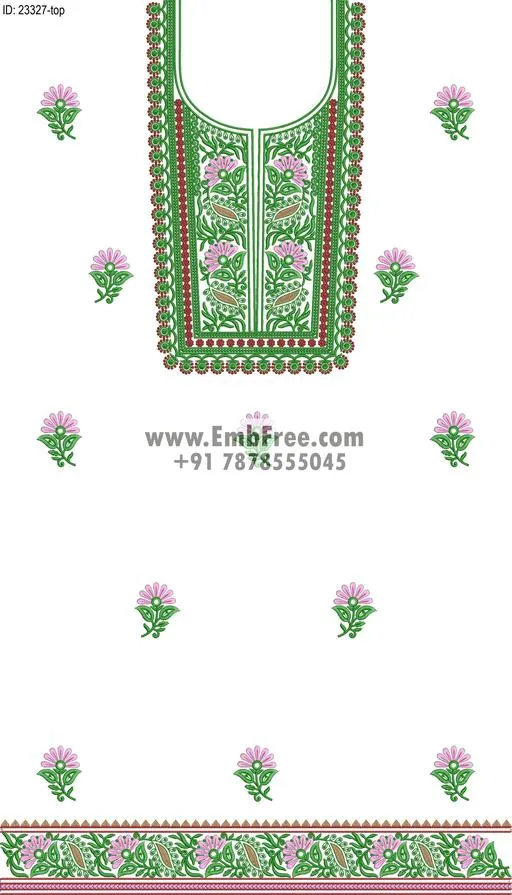 dress single head embroidery design