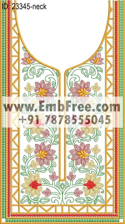 neck embroidery design