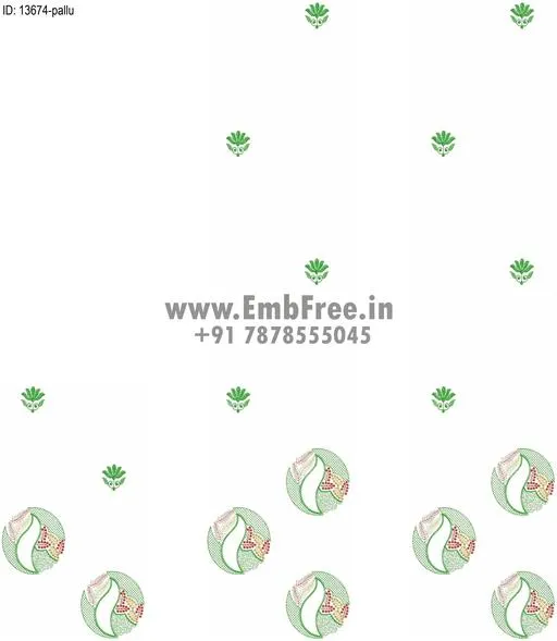 pallu skatt saree embroidey design-ID:13674