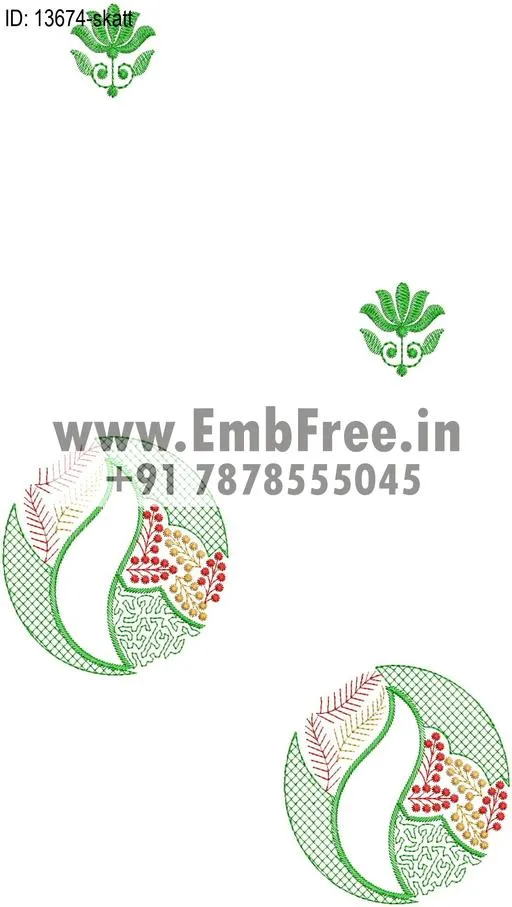 pallu skatt saree embroidey design thumbnail 2