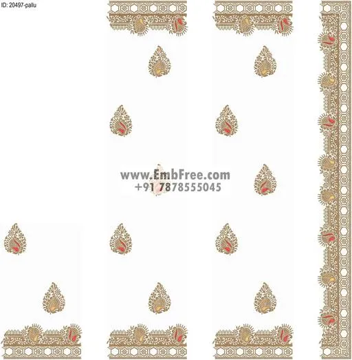 Embroidery designs for saree id:20497