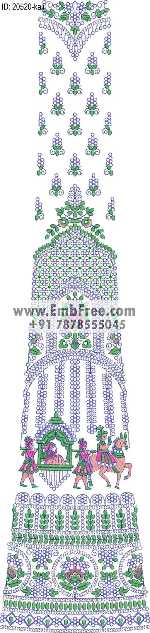 lahenga kali embroidery design-ID:20520