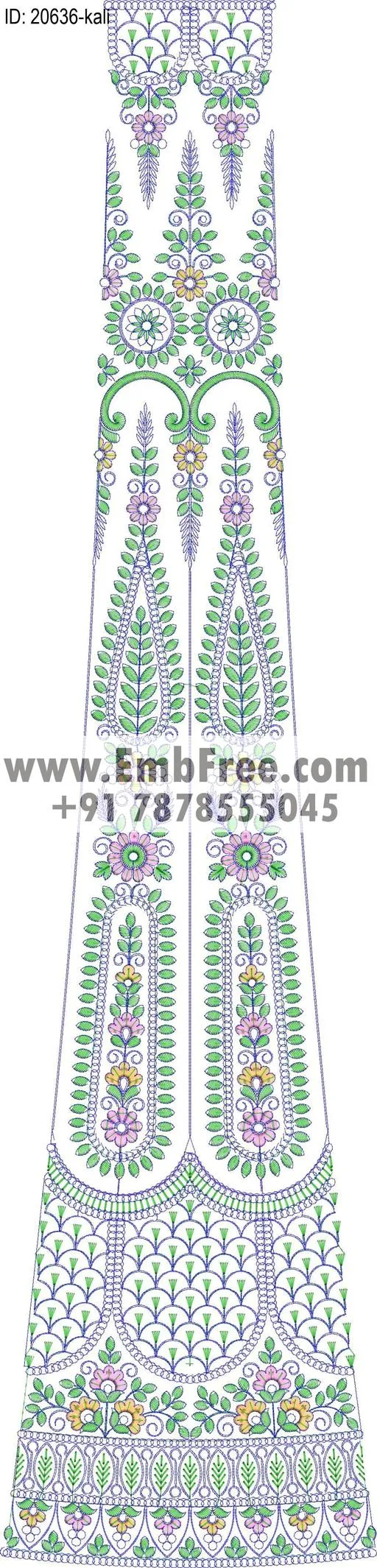 lahenga kali embroidery design-ID:20636