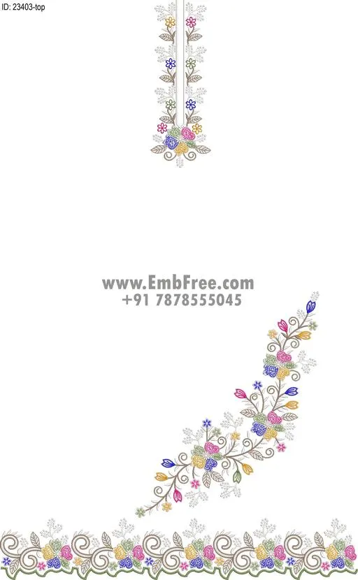 dress single head embroidery design
