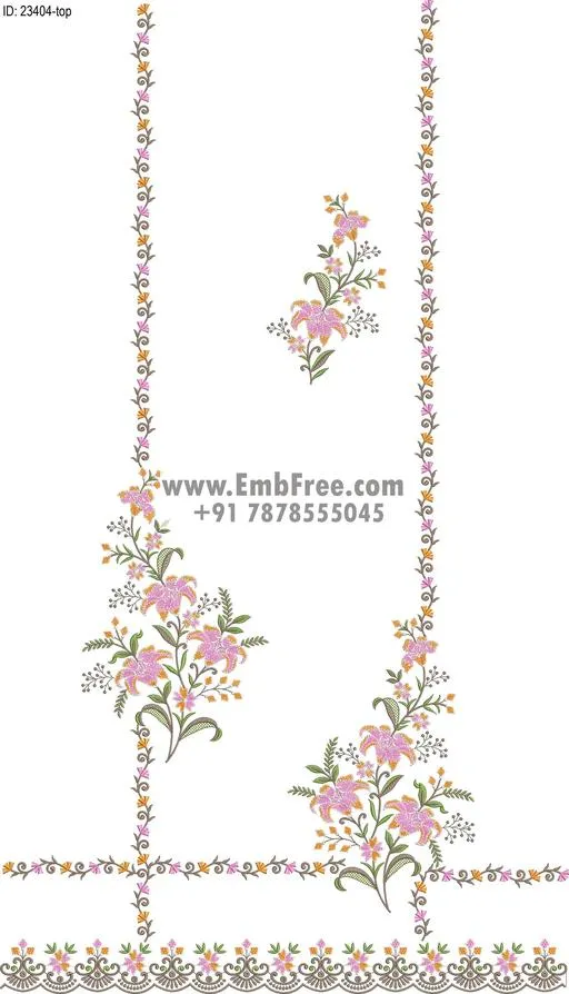 dress single head embroidery design