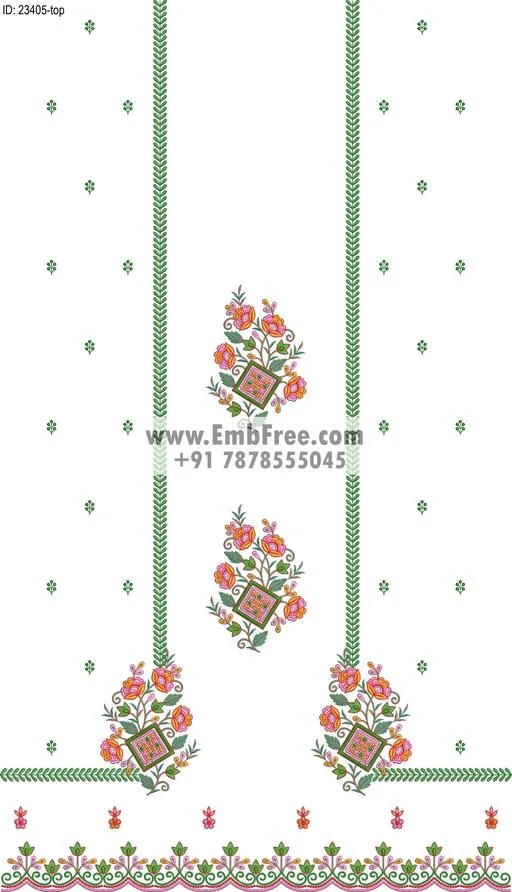 dress single head embroidery design