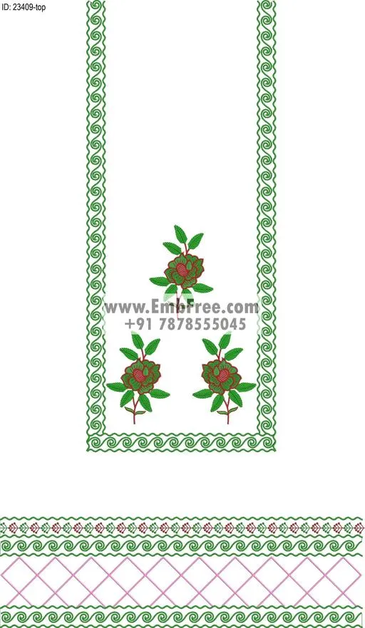 dress single head embroidery design