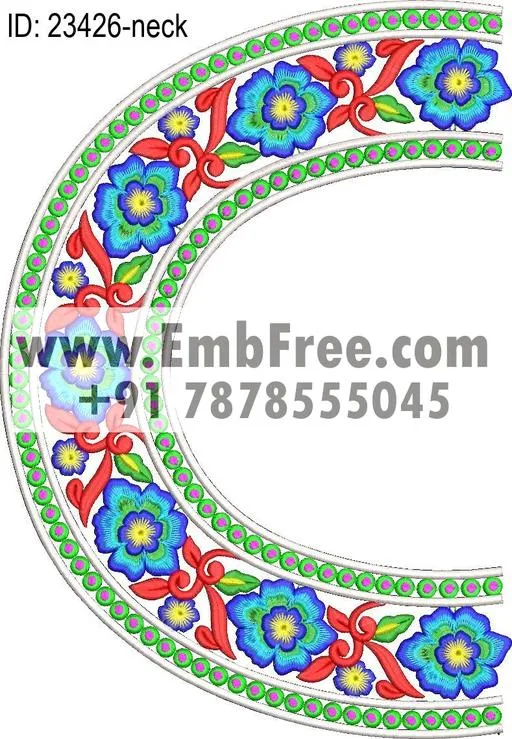 neck embroidery design