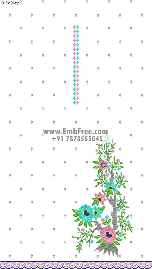 dress single head embroidery design