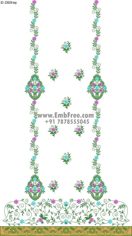 dress single head embroidery design