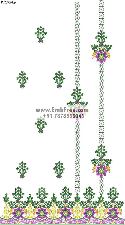 dress single head embroidery design
