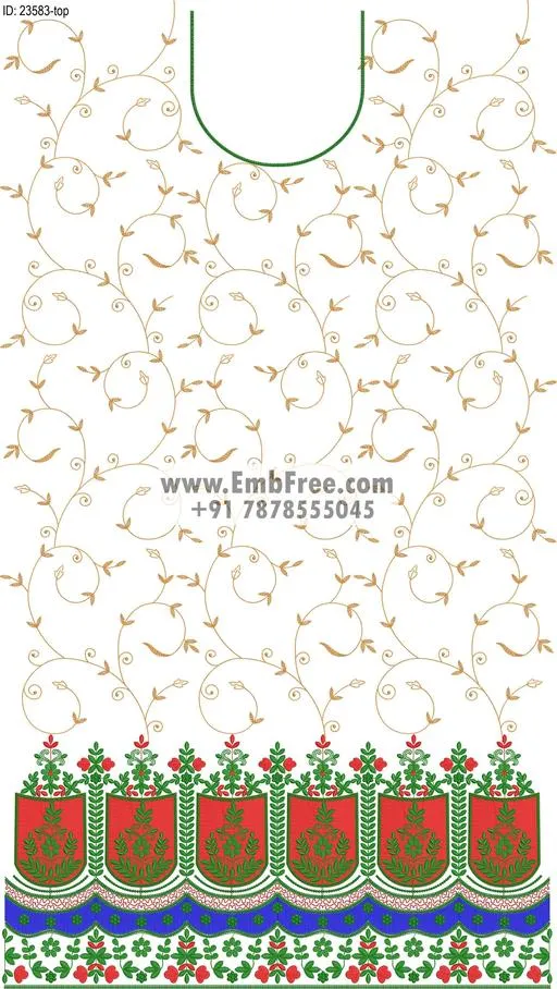 dress single head embroidery design