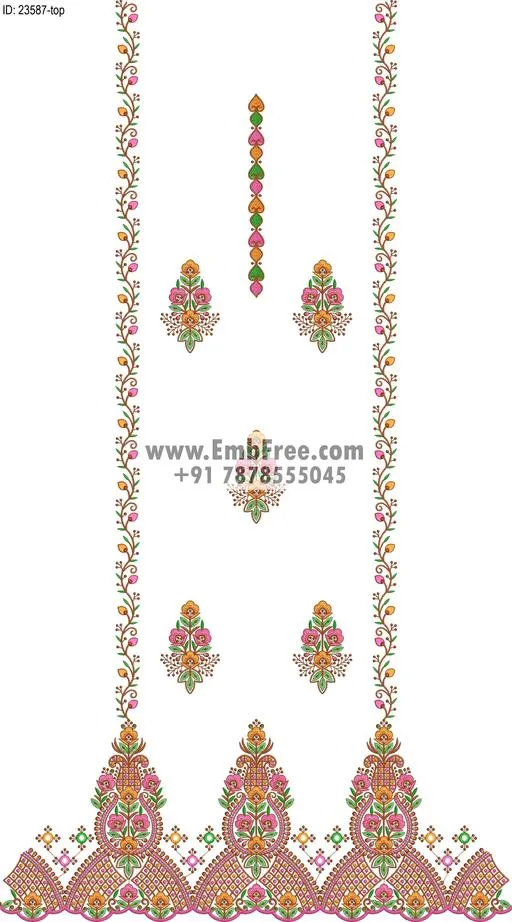 dress single head embroidery design