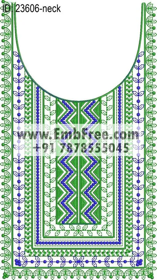 neck embroidery design