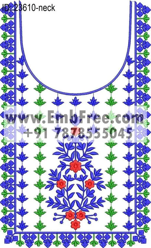 neck embroidery design