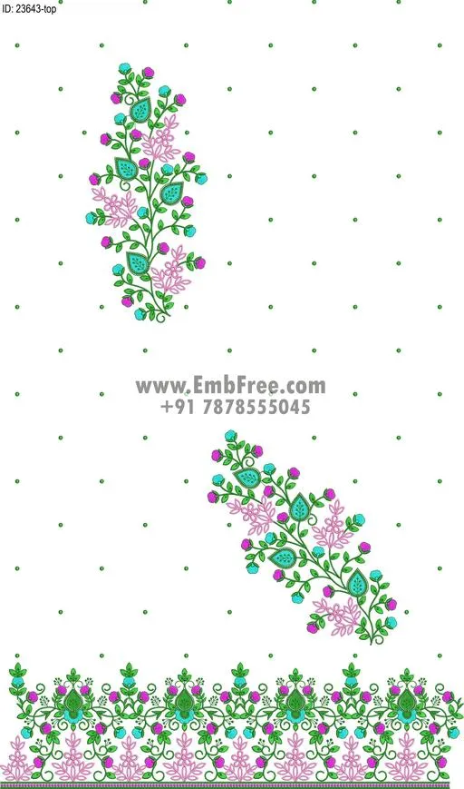 dress single head embroidery design