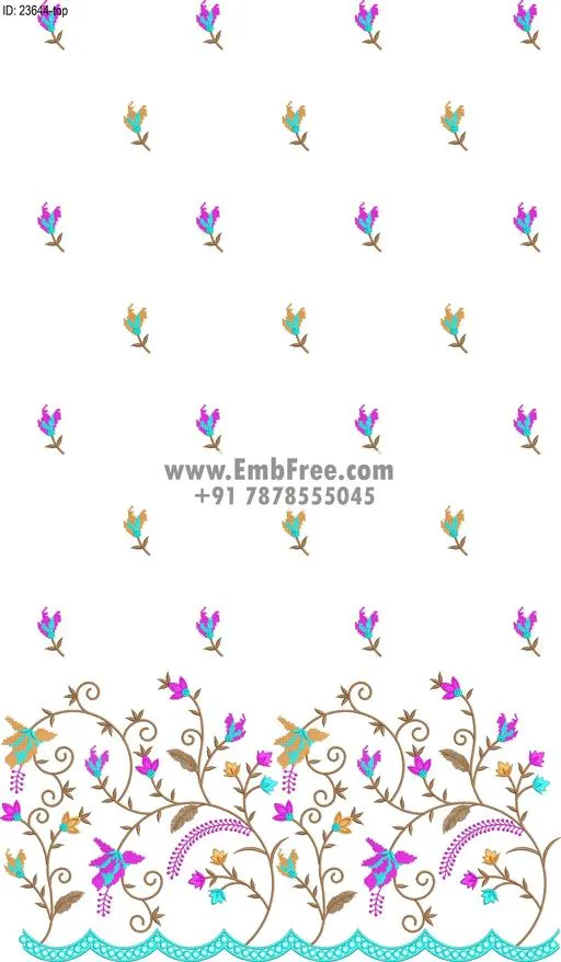 dress single head embroidery design