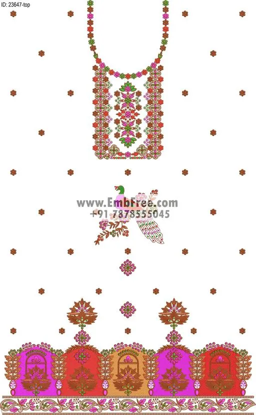 dress single head embroidery design