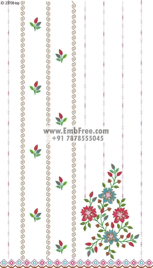 dress single head embroidery design