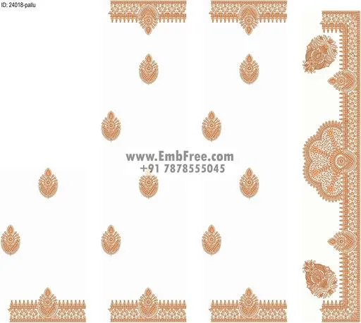 Embroidery designs for saree id:24018
