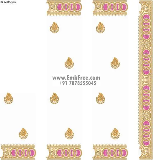 Embroidery designs for saree id:24019