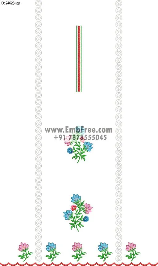 dress single head embroidery design (ID 24628) — Instant Embroidery ...