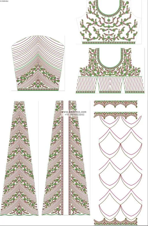 Embroidery Designs for dress id:25225