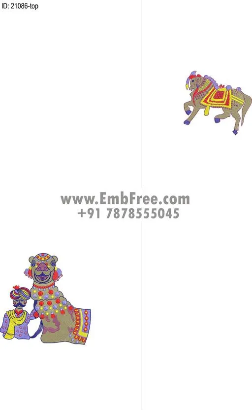 single head dress embroidery design-ID:21086
